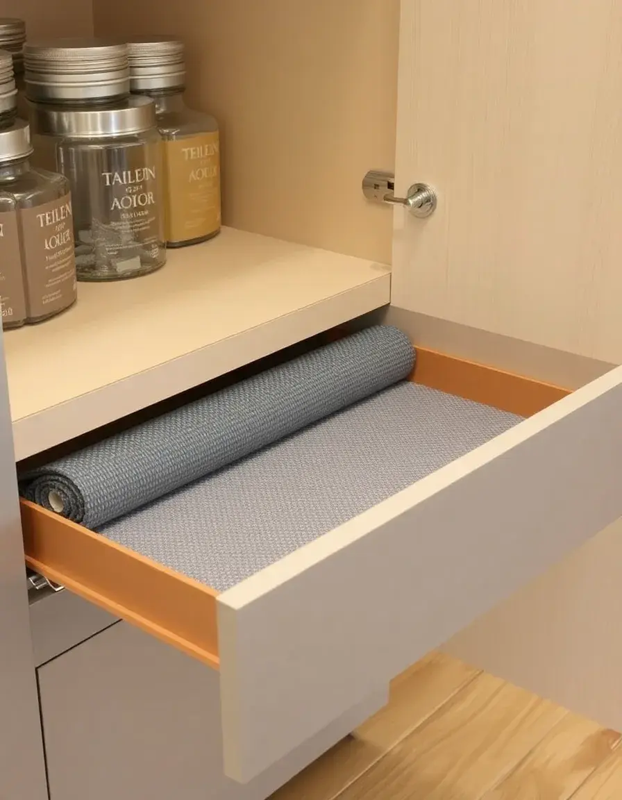 Rivestimento interno per cassetti e mobili cucina grigio antiscivolo