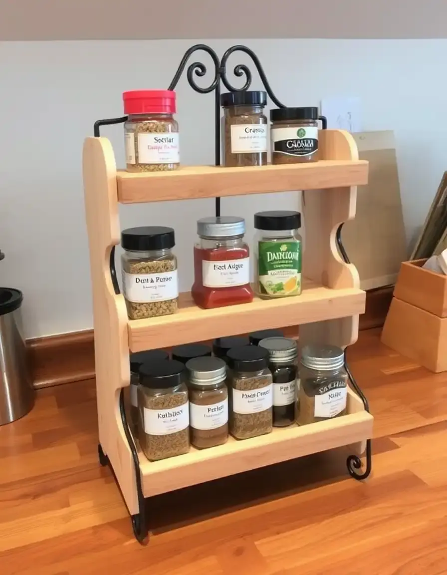 Spice Shelf scaffale cucina per spezie in legno a piani