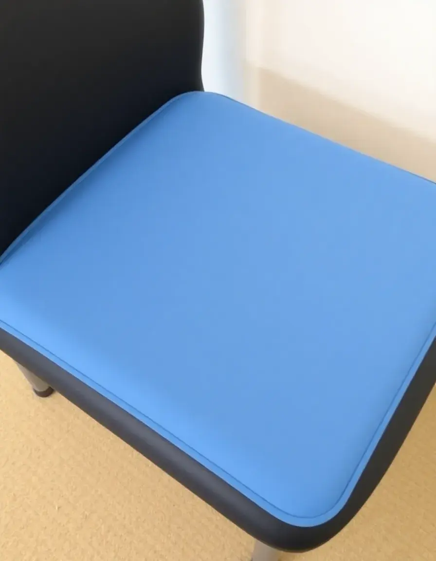Cuscino per sedia in memory foam blu con velcro