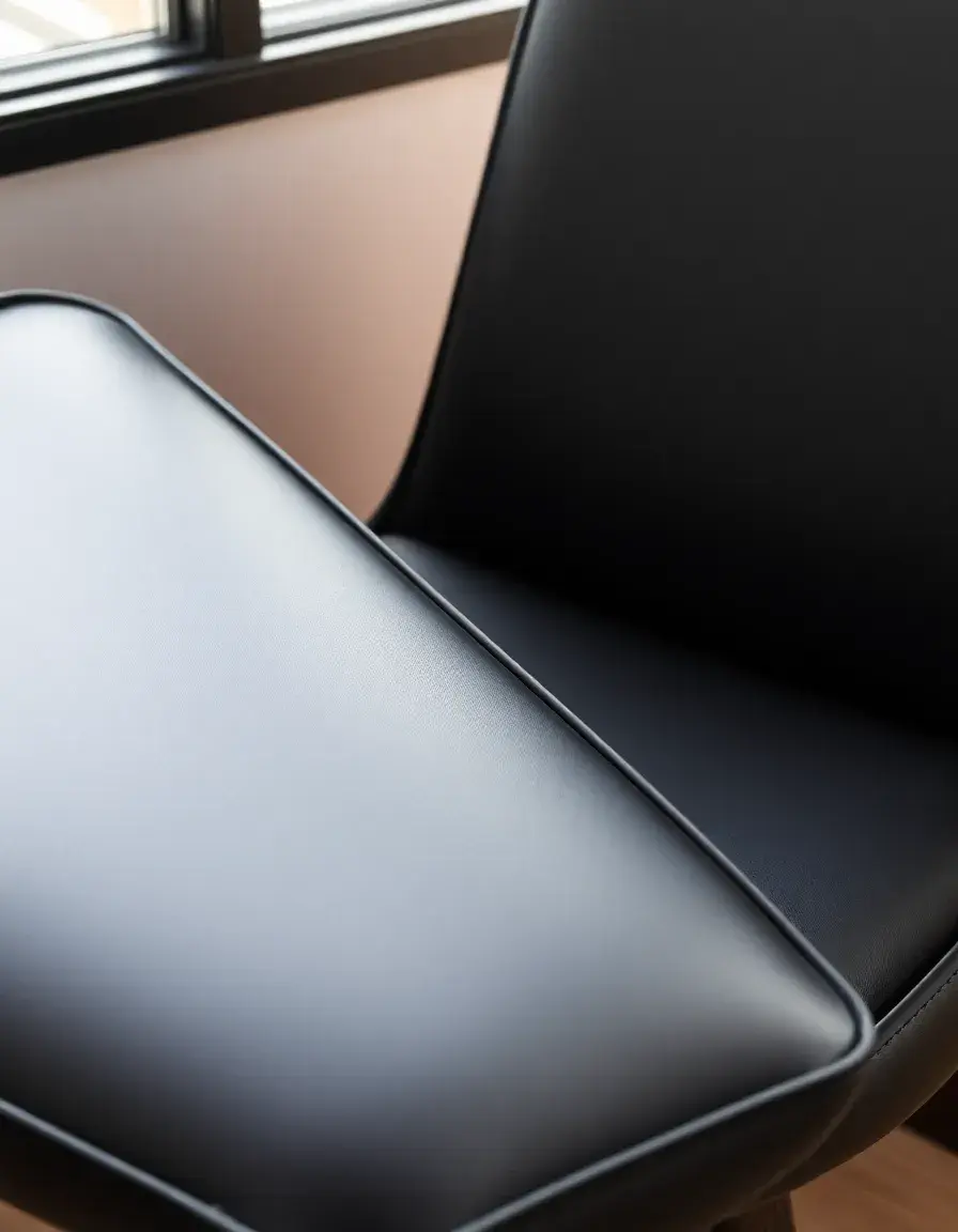 Cuscino minimalista in pelle nera per sedia moderna