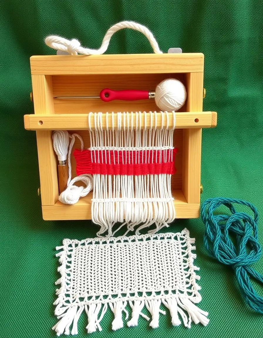 Mini kit di tessitura per riparare fori e strappi negli strofinacci
