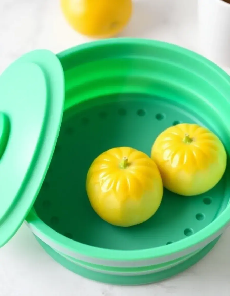 Inserto vapore in silicone verde collassabile