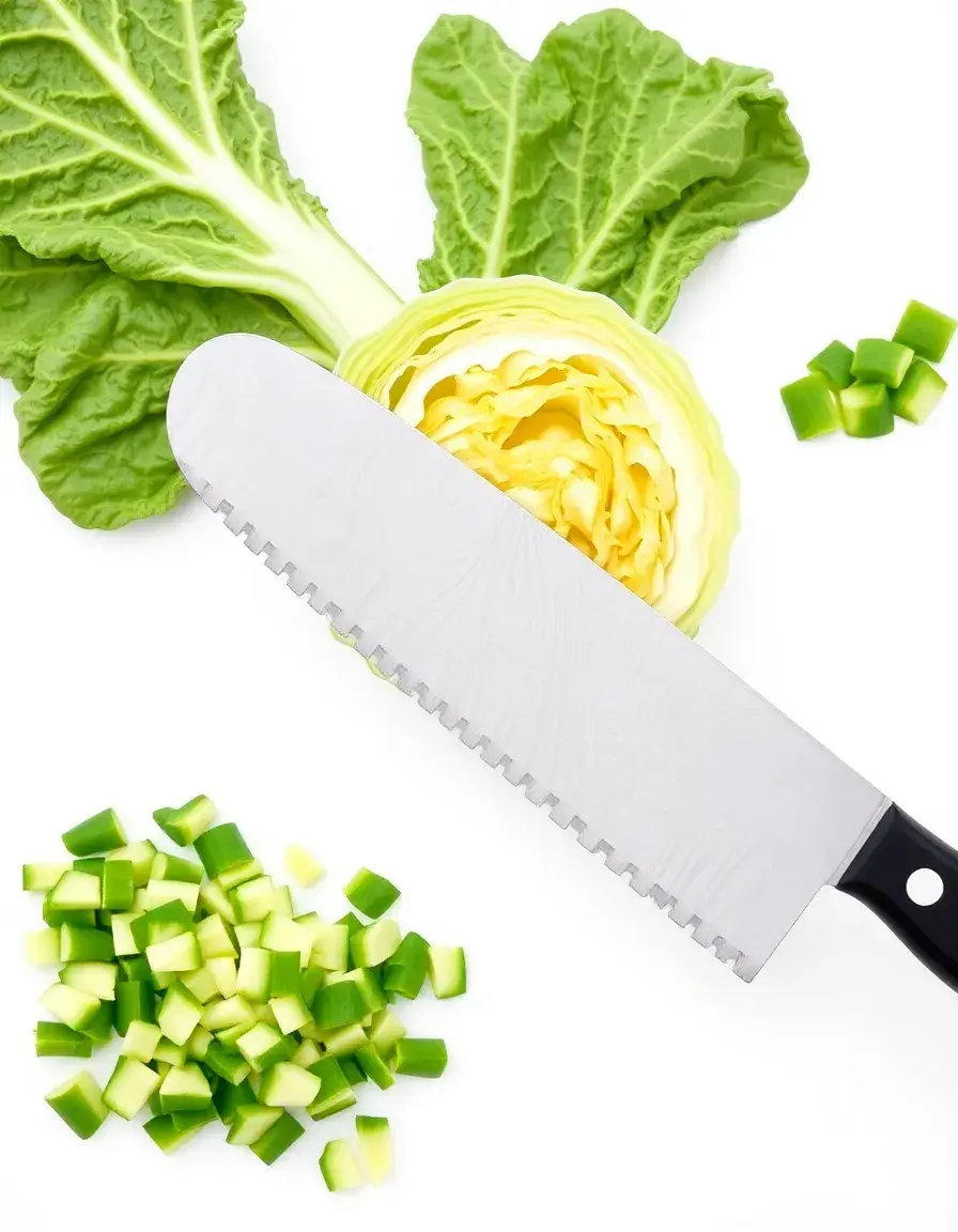Coltello seghettato in acciaio per verdure