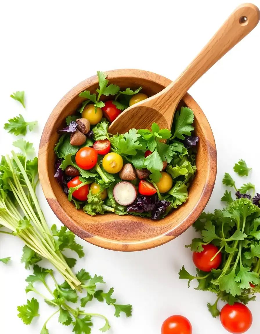 Ciotola da insalata in legno naturale