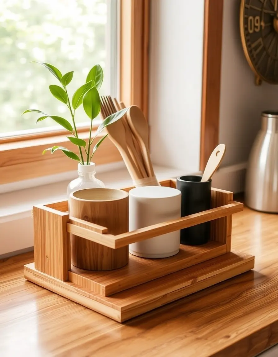 Alzatina per bancone in bamboo naturale organico