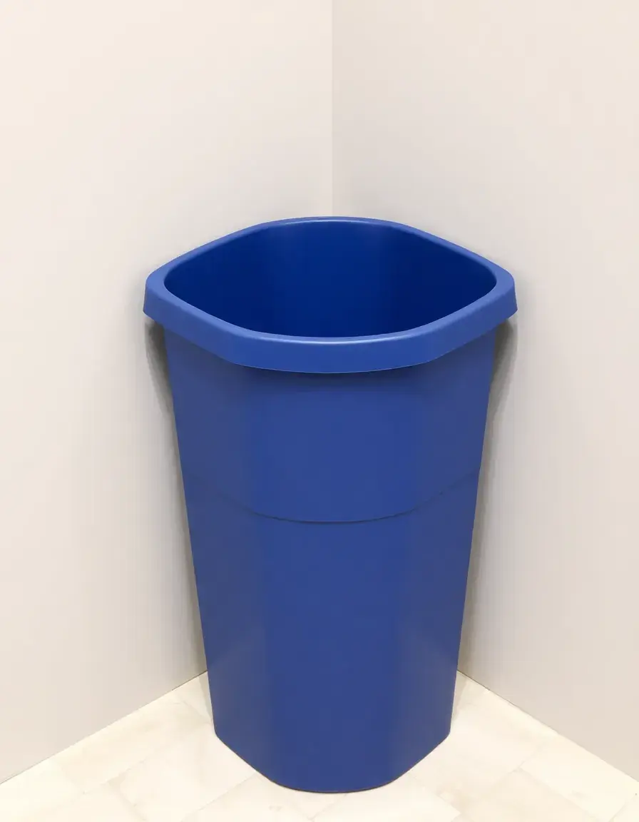 Pattumiera angolare slim in plastica grigia