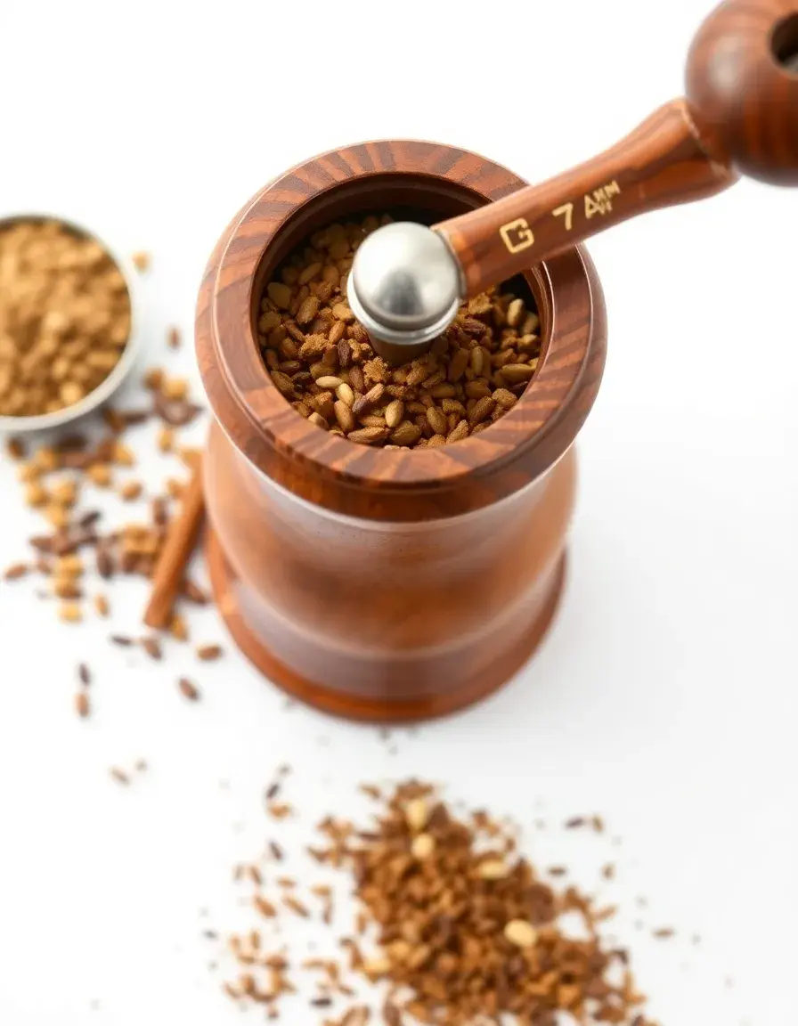 Macina spezie manuale in legno per pepe e cumino