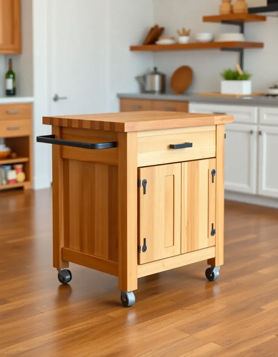 Isola da cucina in legno con piano butcher block