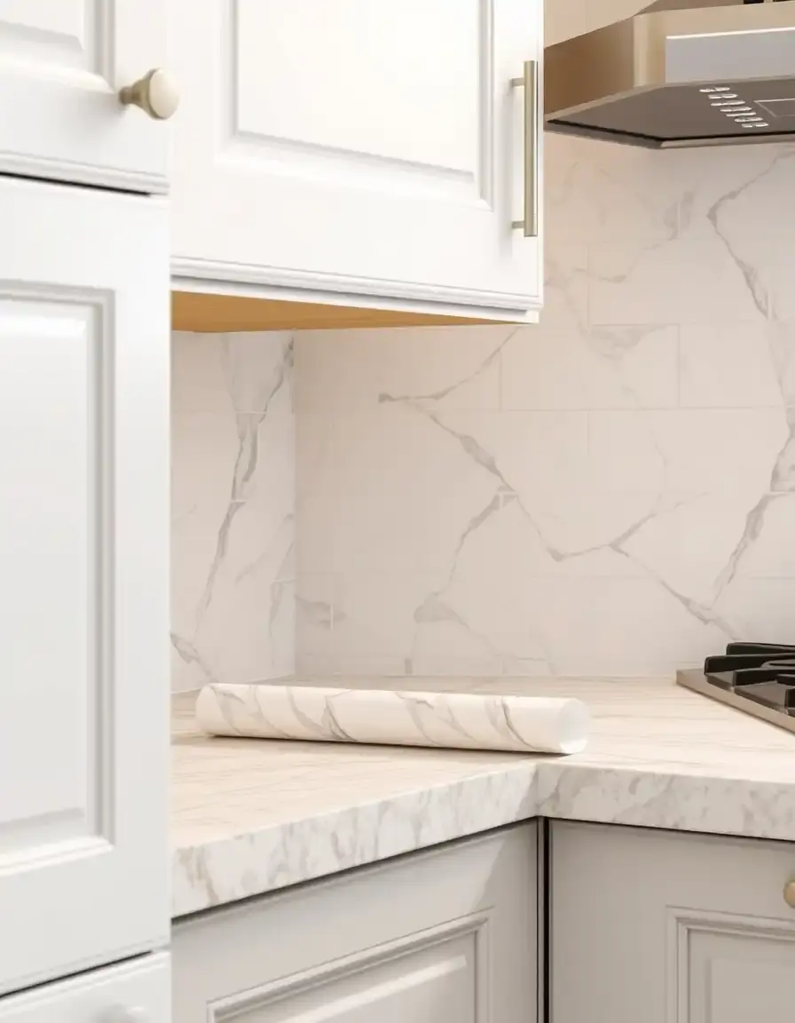 Carta adesiva effetto marmo per rivestimento mobili cucina