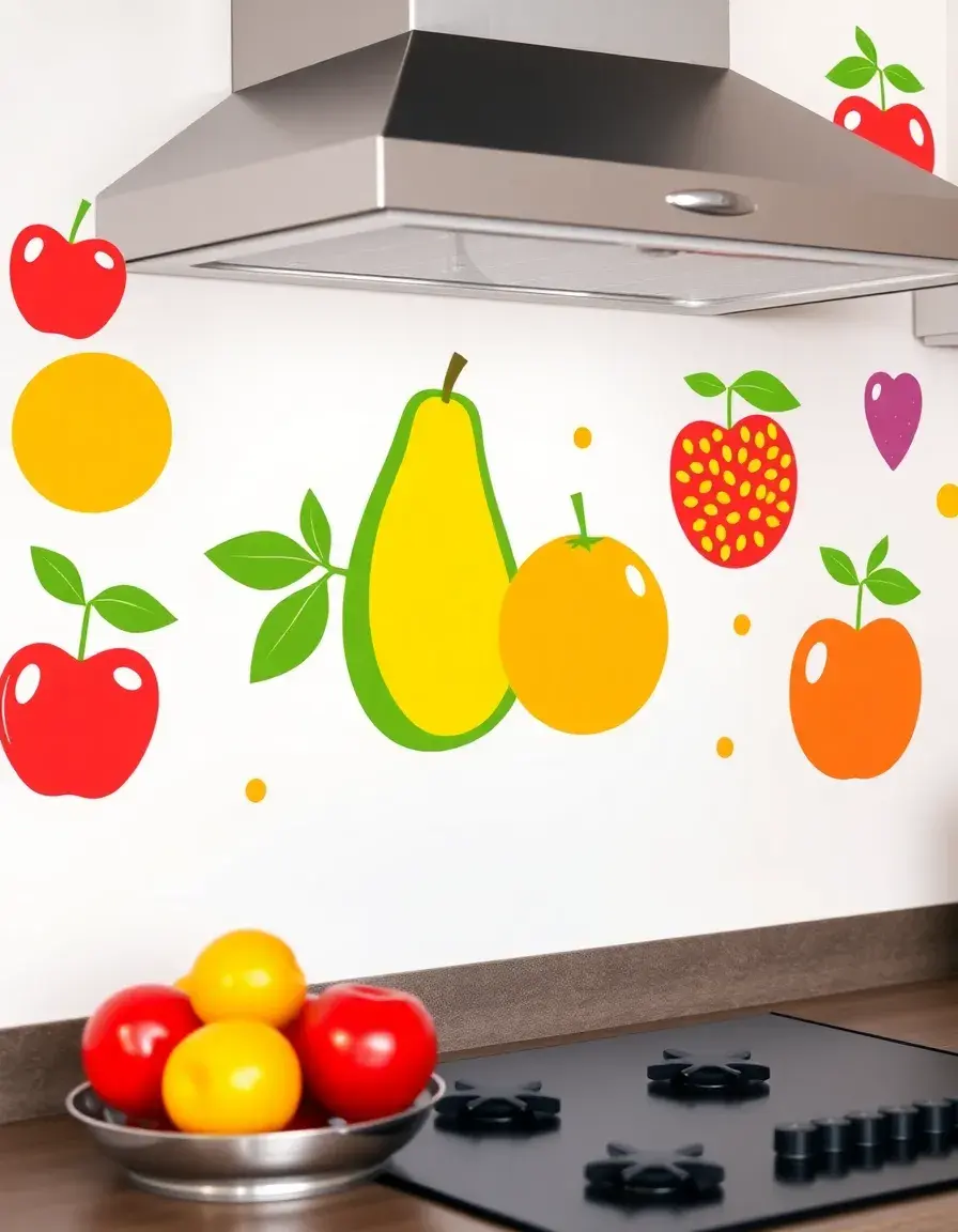 Sticker murali decorativi cucina con motivi a frutta