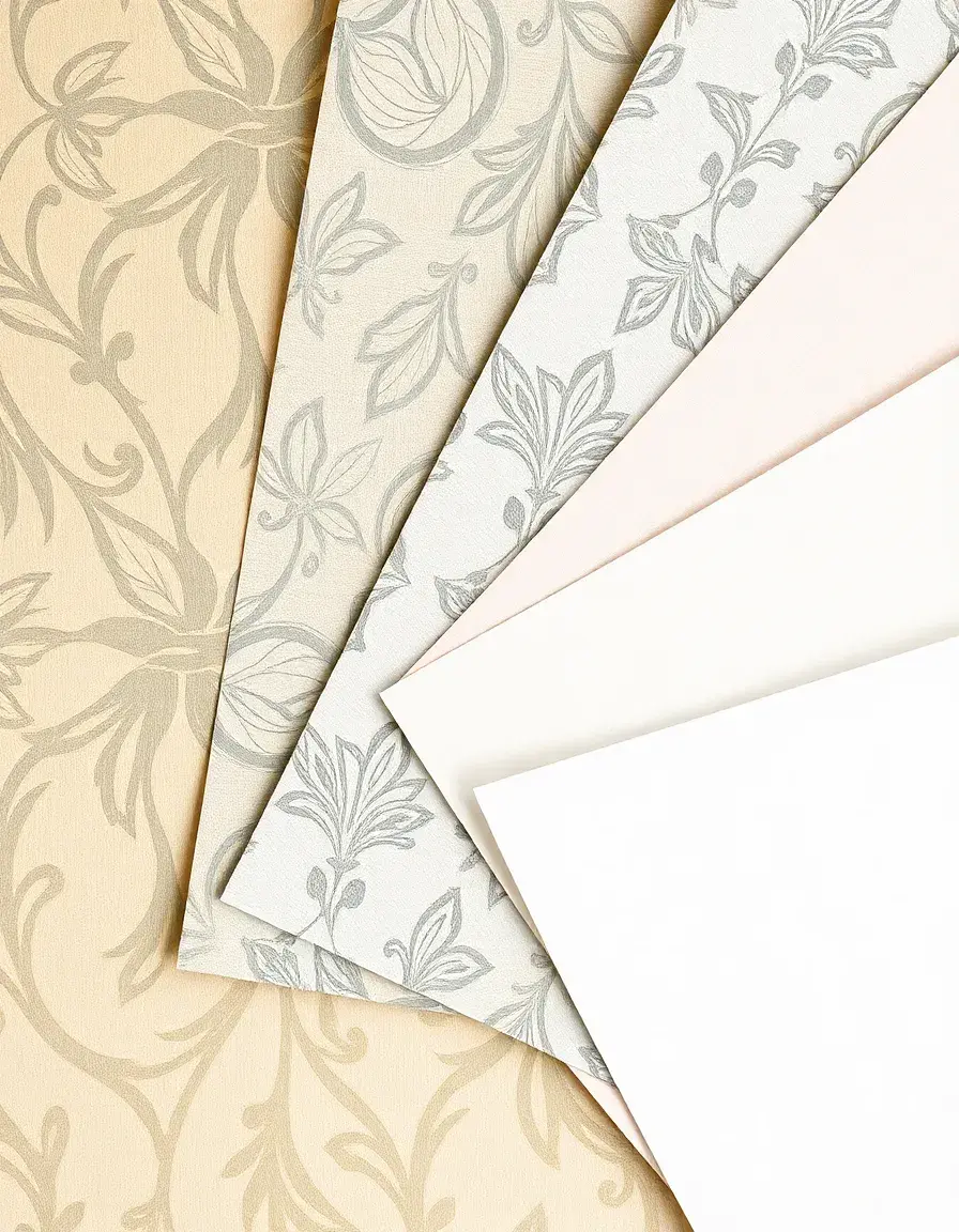Campioni di carta parati cucina in vari pattern e colori