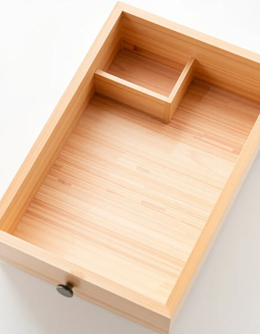 Vassoio organizer per cassetti in bambù naturale con scomparti per cassettiera cucina