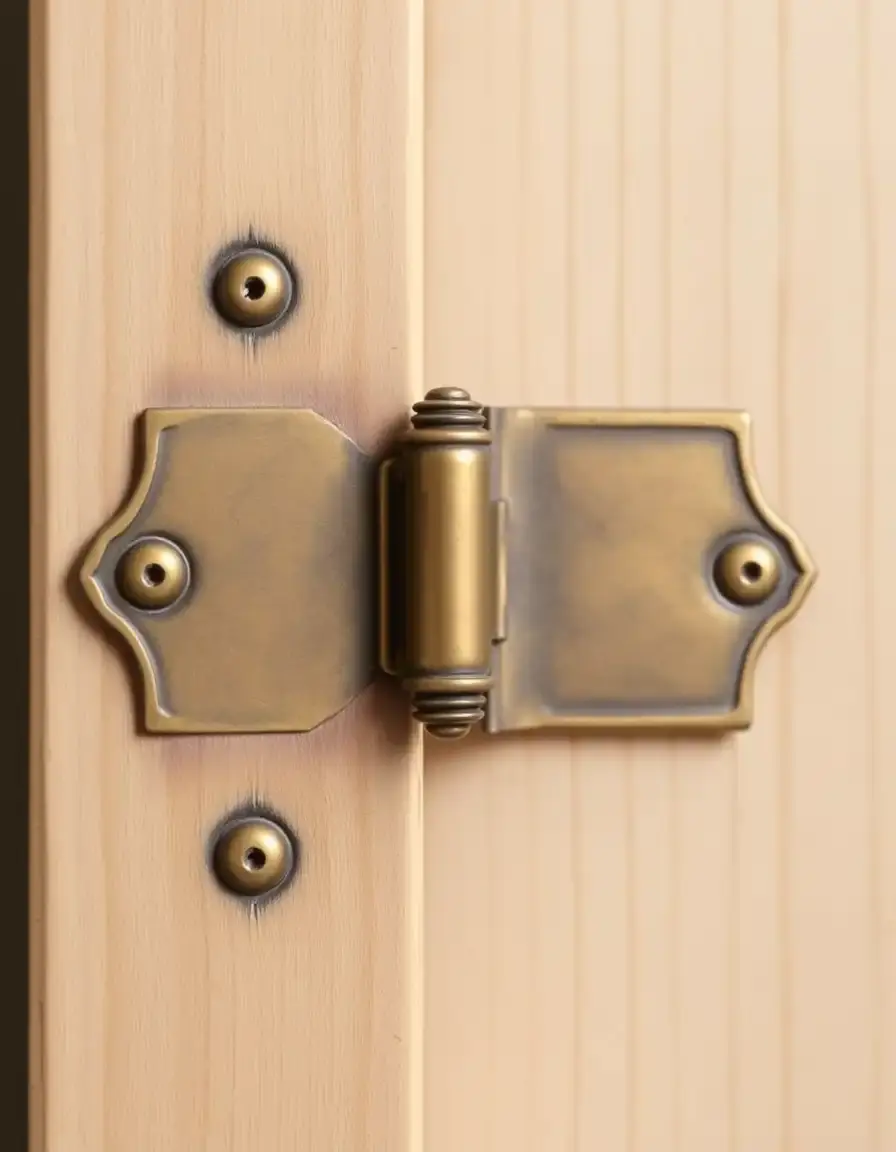 Coppia di cerniere Overlay in ottone per mobili stile classico