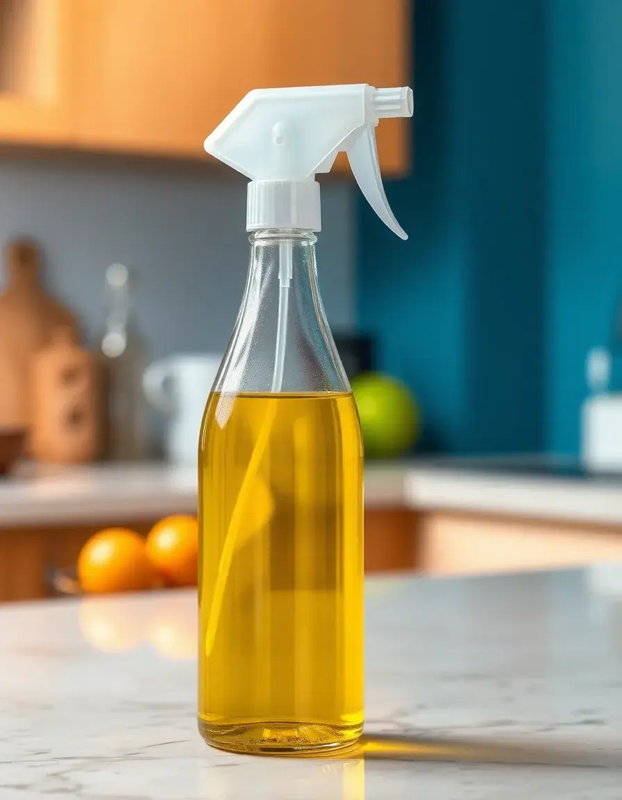 Bottiglia spray per olio d'oliva in vetro per cucinare broccoli sani