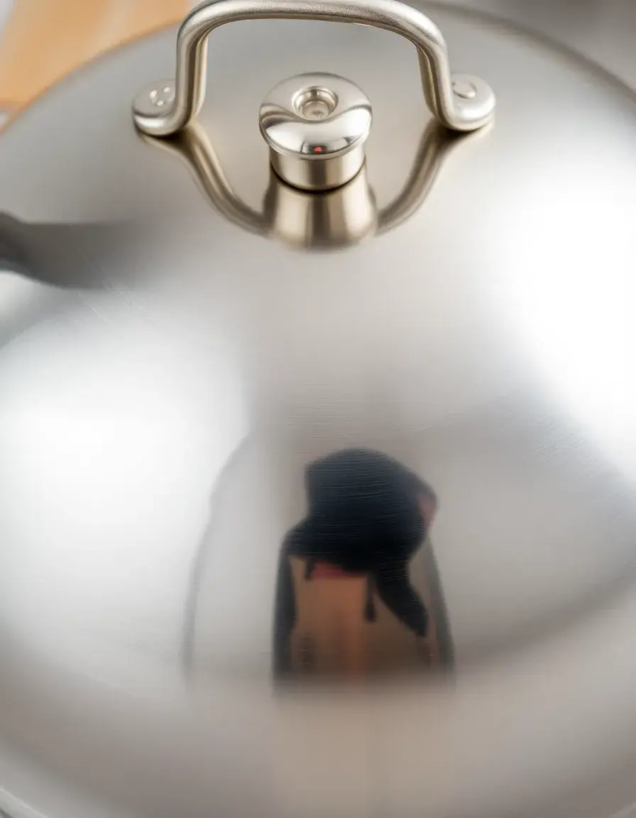 Cupola in acciaio inox per fondere il formaggio sugli spätzle