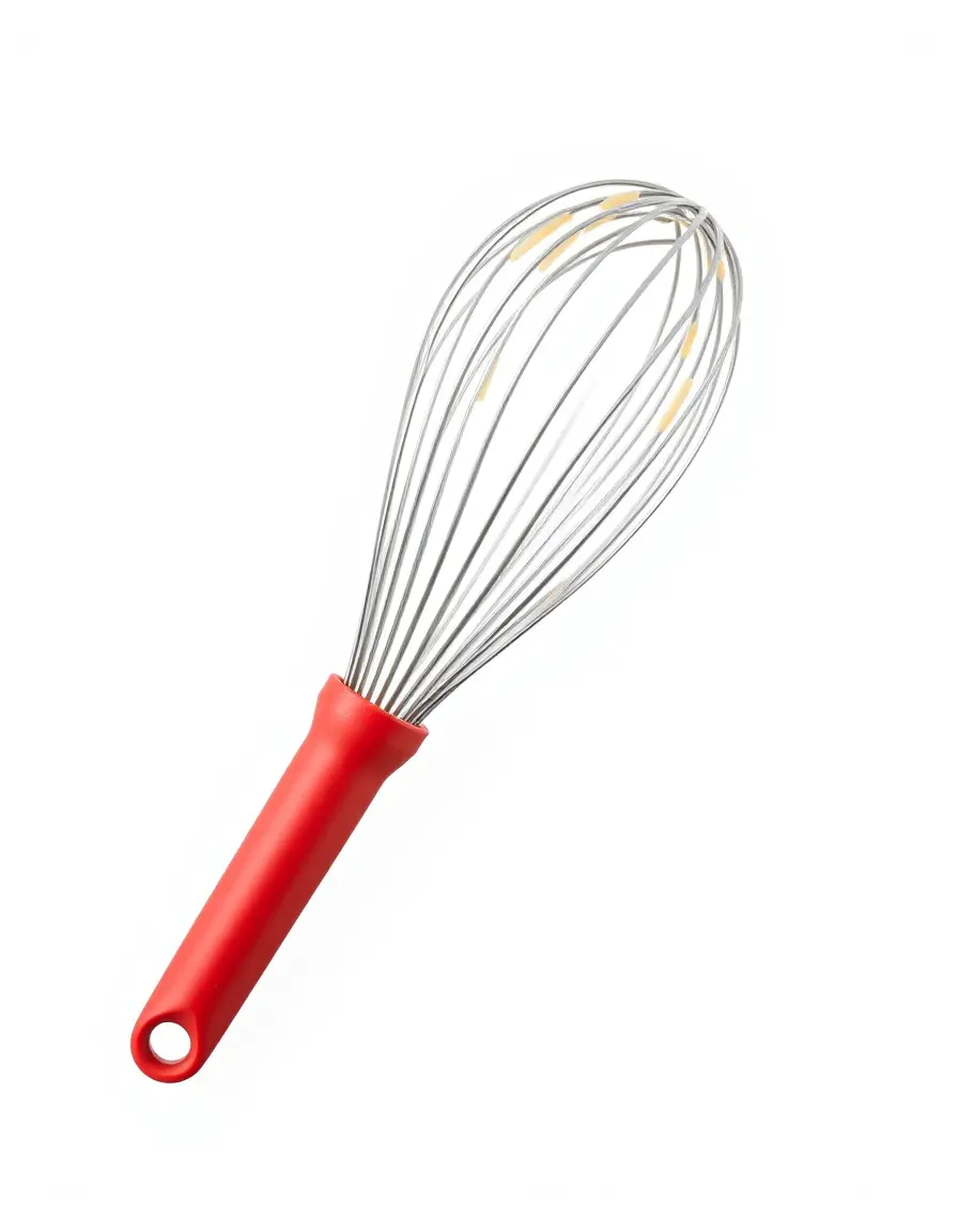 Frusta in silicone rosso per salse cremose