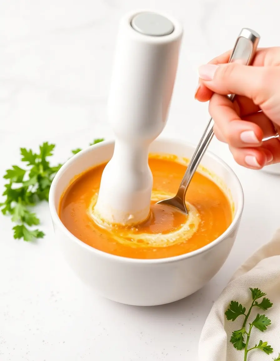Frullatore a immersione bianco per creme e vellutate