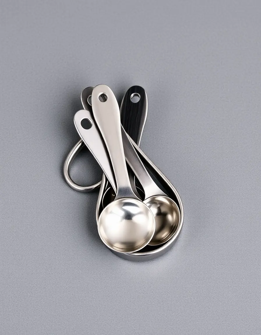 Set di cucchiai dosatori in acciaio inox per ingredienti cucina