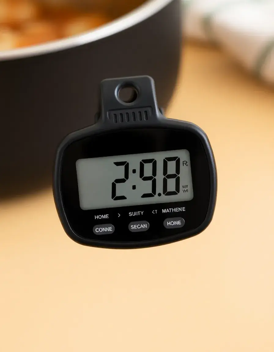 Timer digitale a clip per controllare i tempi di cottura del riso basmati
