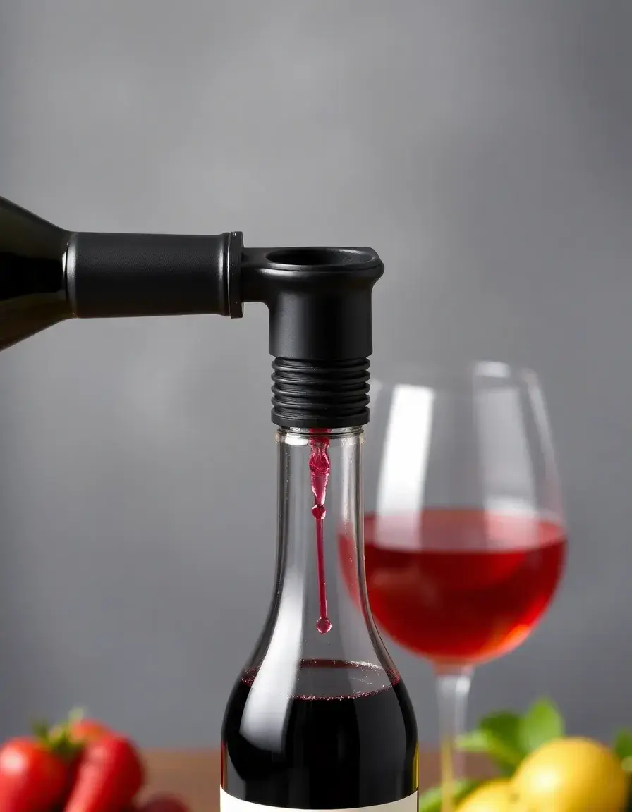 Versatore e aeratore per vino in plastica nera
