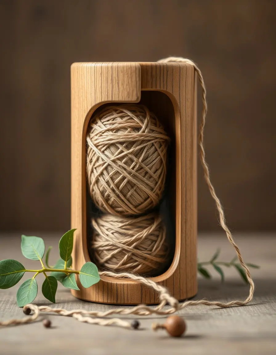 Dispenser in legno per spago da cucina in cotone