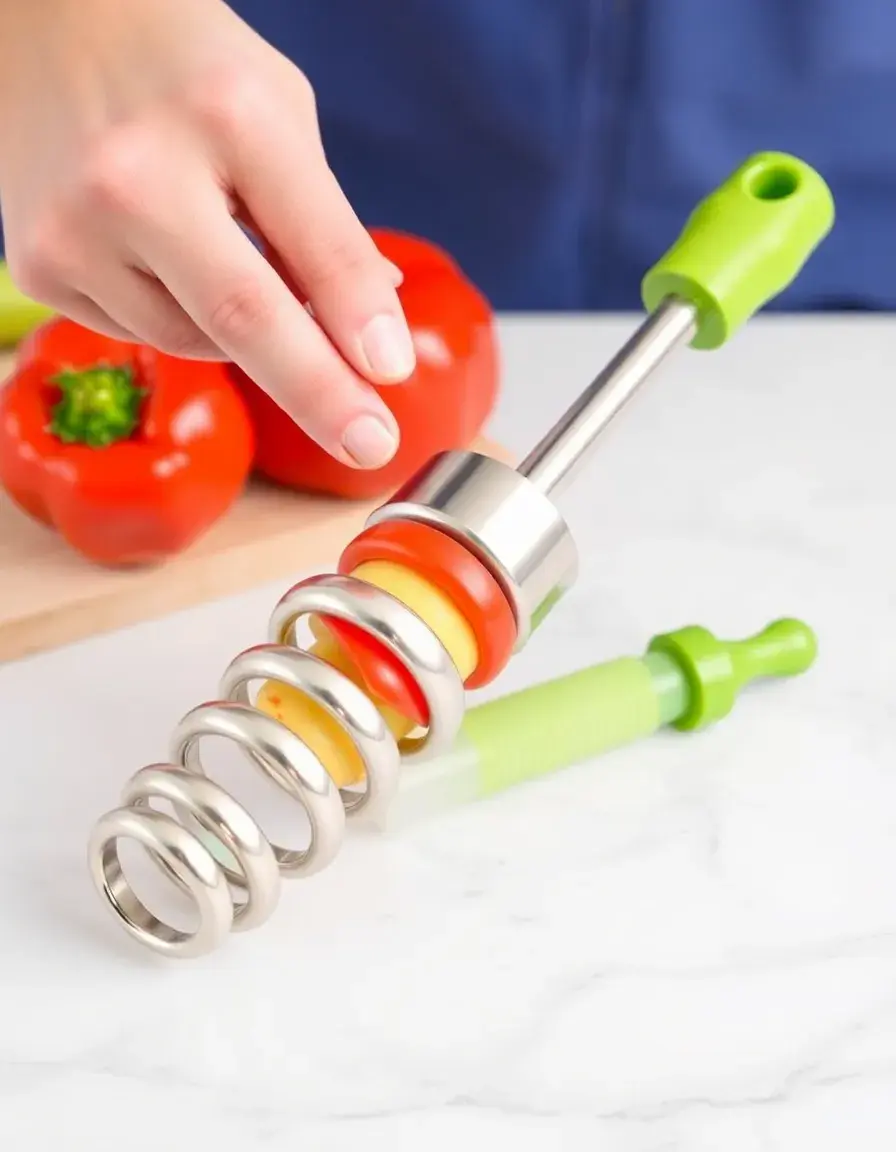Strumento svuotino per verdure in acciaio inox per melanzane