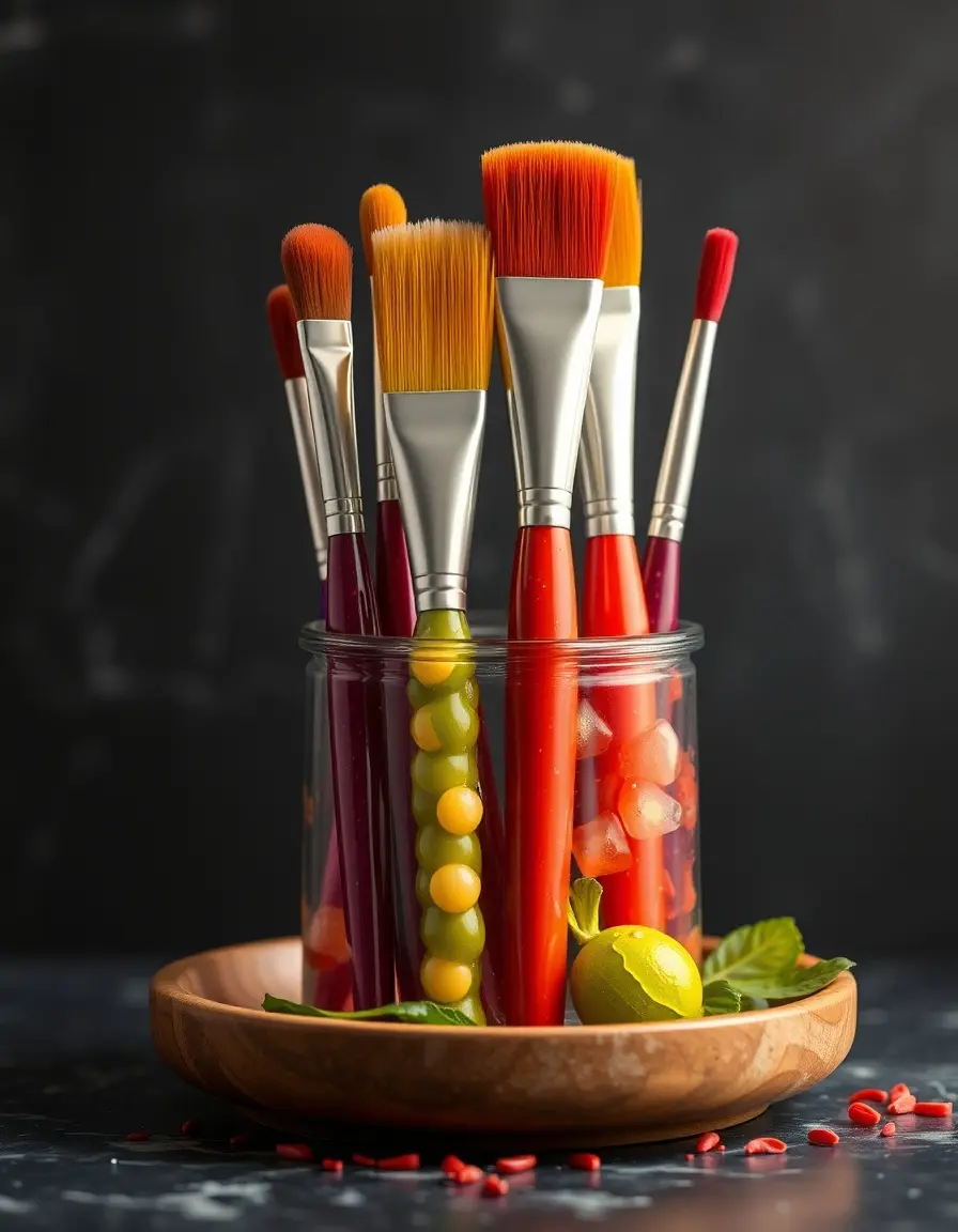 Set di pennelli in silicone per marinatura colorati