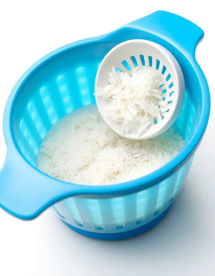 Rice Washing Bowl - Ciotola per lavare il riso con scolino blu