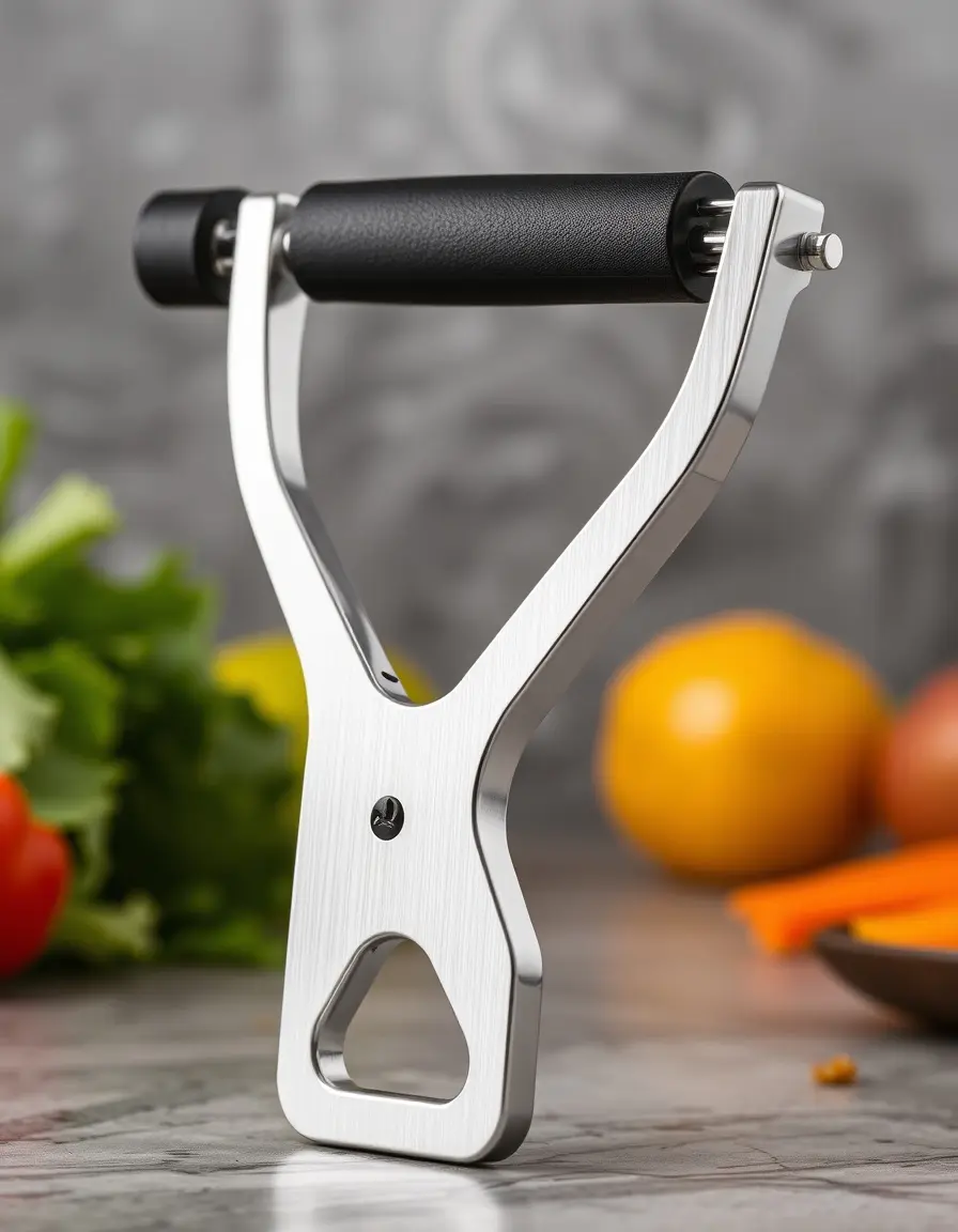 Pelaverdure a Y in acciaio inossidabile con impugnatura nera ergonomica