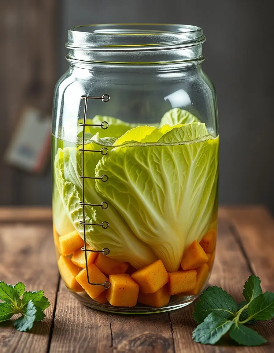 Glass fermenting weight for keeping cabbage submerged in brine