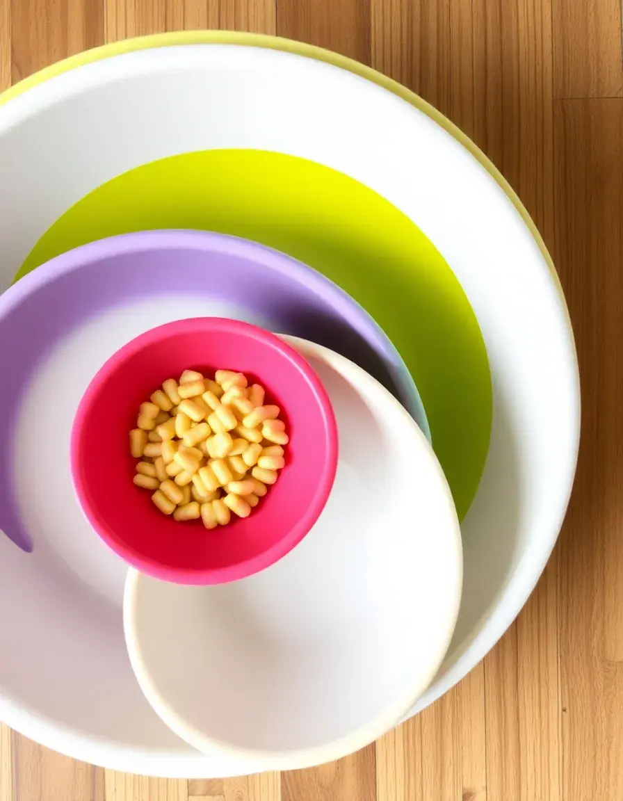 Set di ciotole colorate in melamina per preparazione ingredienti