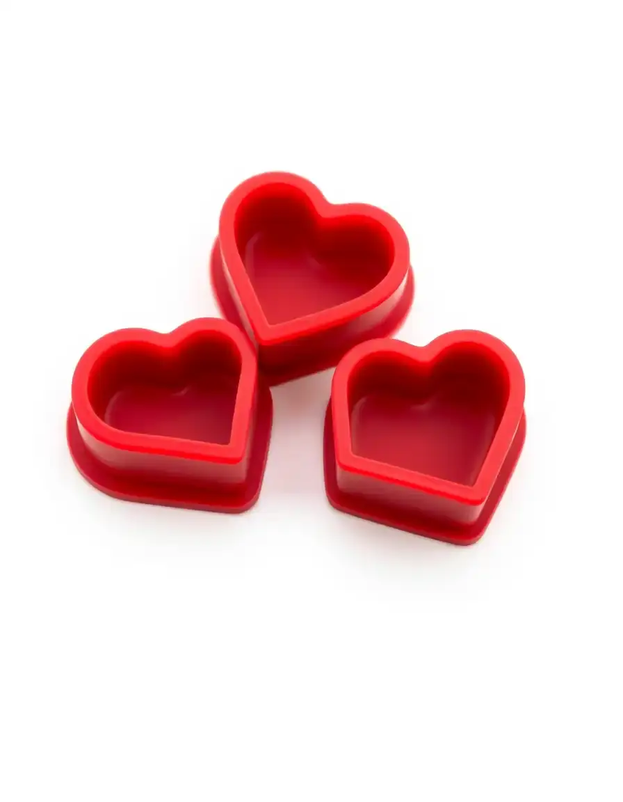 Stampi per dolci in silicone rosso a forma di cuore