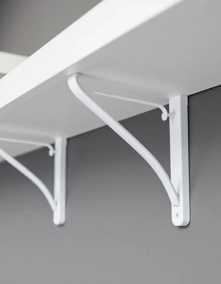 Staffe in metallo bianco a L per mensole cucina