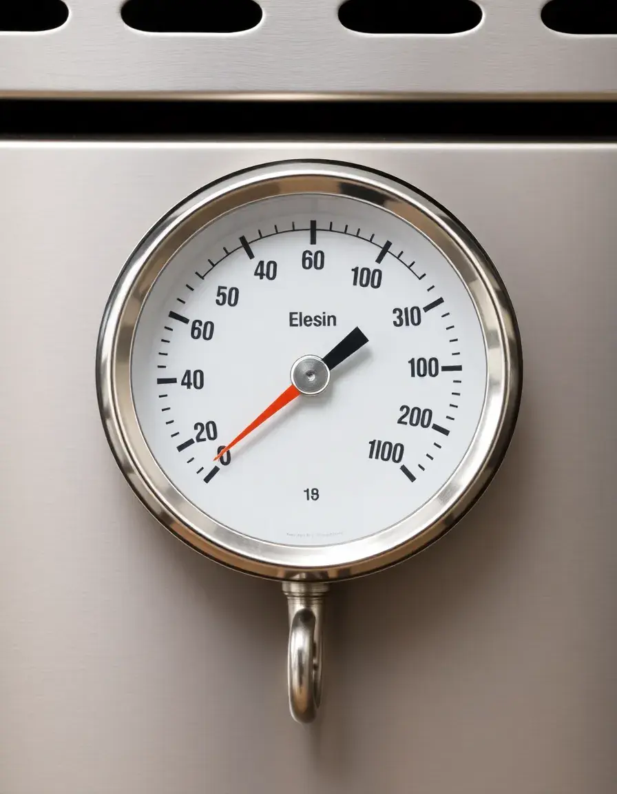 Termometro analogico per forno in acciaio inox con quadrante chiaro