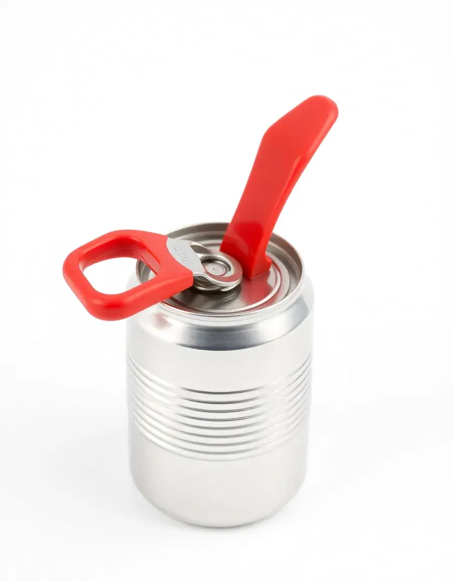 Apriscatole manuale con manico rosso