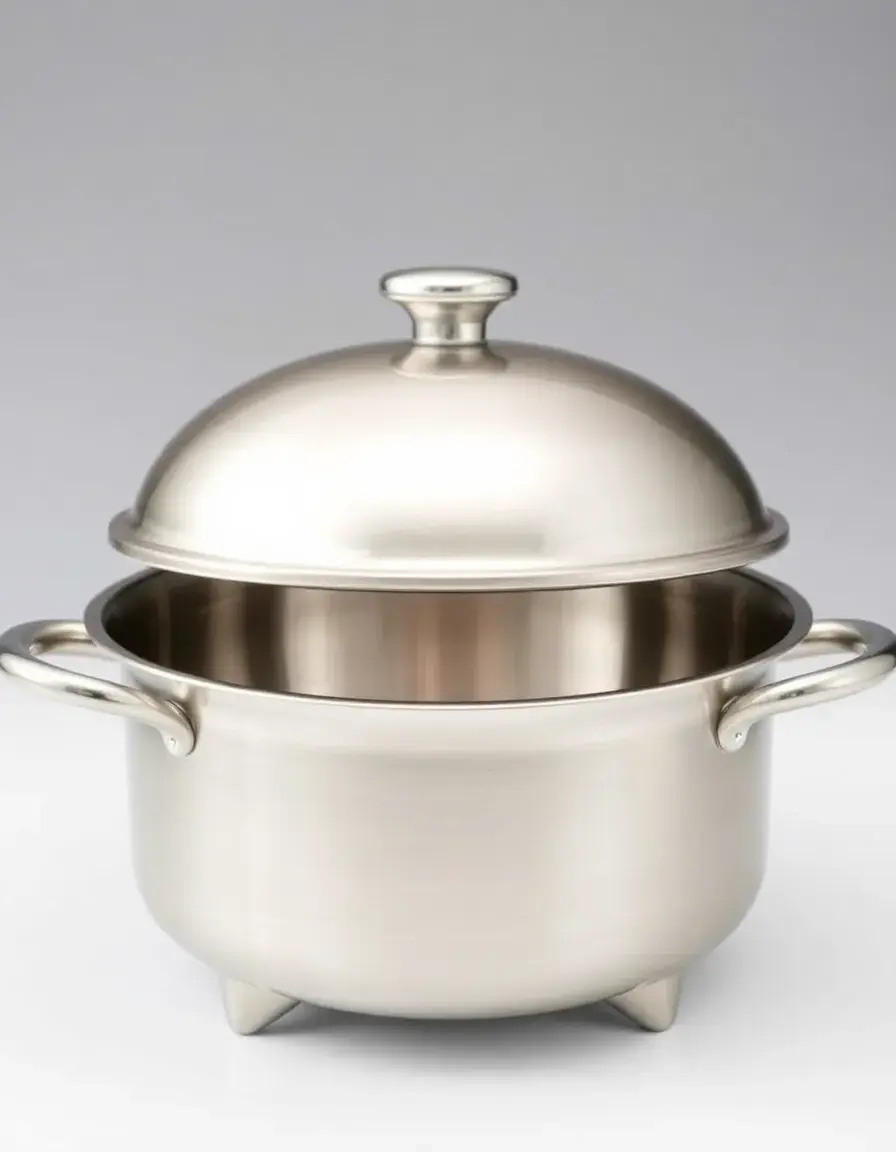 Pentola in acciaio inossidabile compatibile con cucina a induzione fondo triplo strato