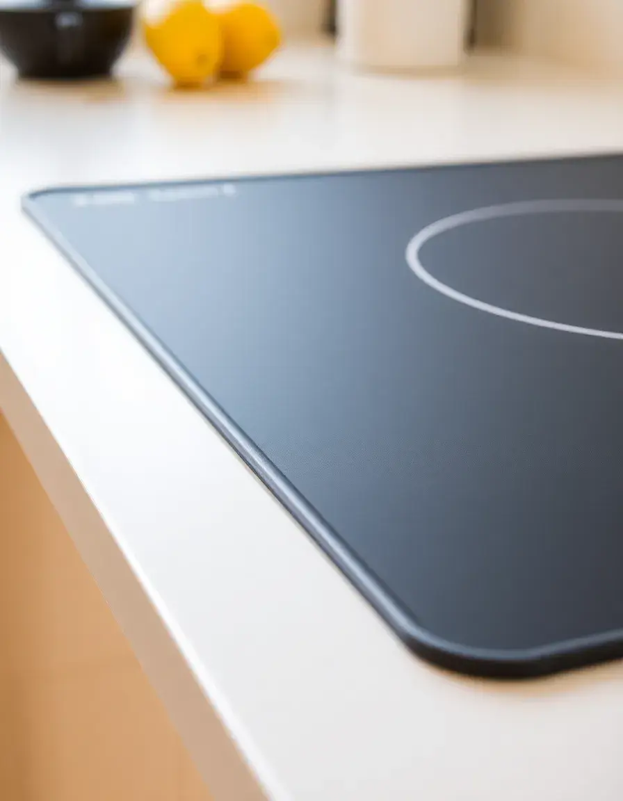 Tappetino protettivo in silicone nero per piano cucina a induzione resistente al calore