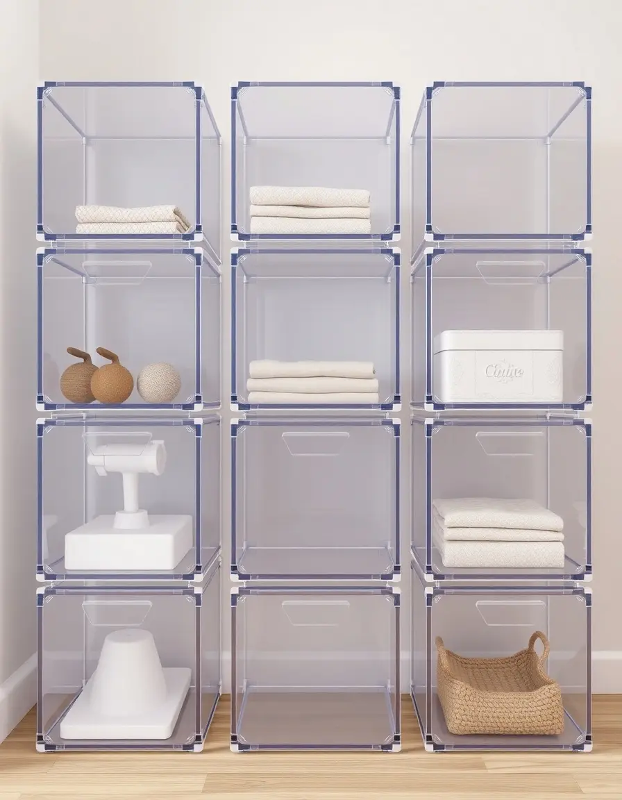 Cubi organizer modulari trasparenti per dispensa a misura