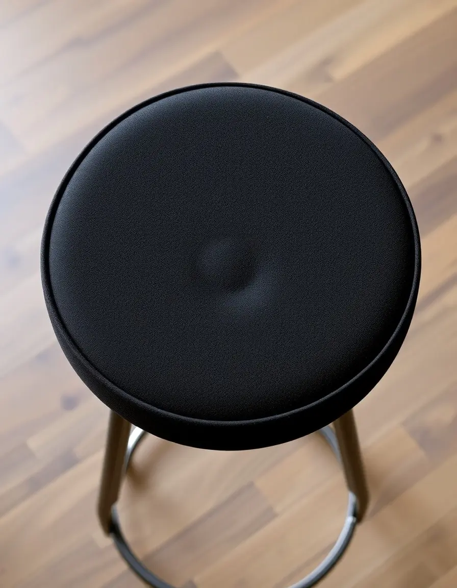 Cuscino rotondo nero in tessuto per sgabello da bar