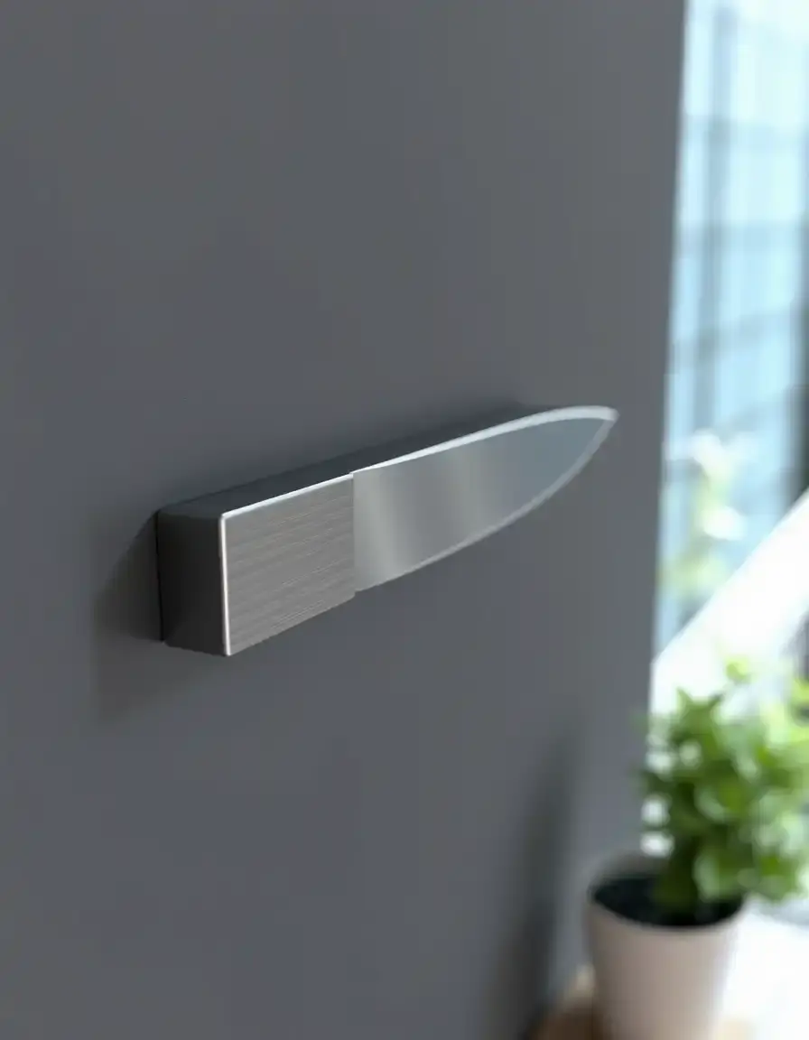 Barra magnetica per coltelli in acciaio inox montata a parete