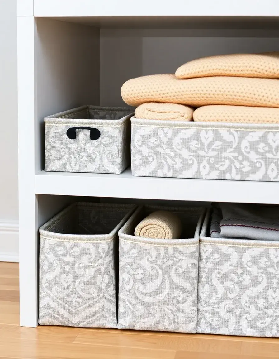 Organizzatore per cassetti pieghevole in tessuto grigio