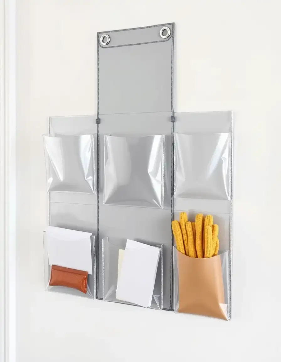 Organizer da parete con tasche trasparenti in vinile