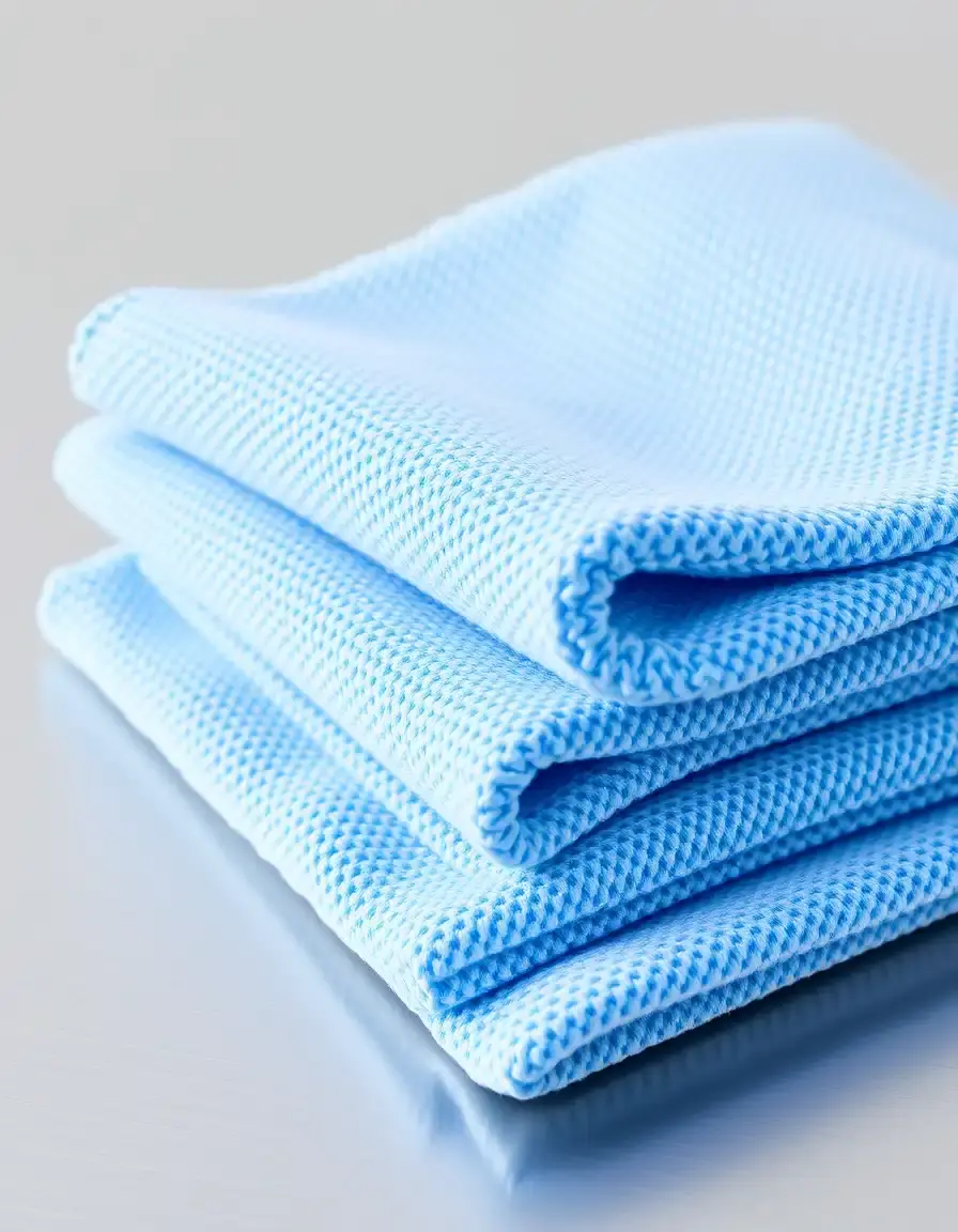 Panno in microfibra blu per lucidatura acciaio inossidabile