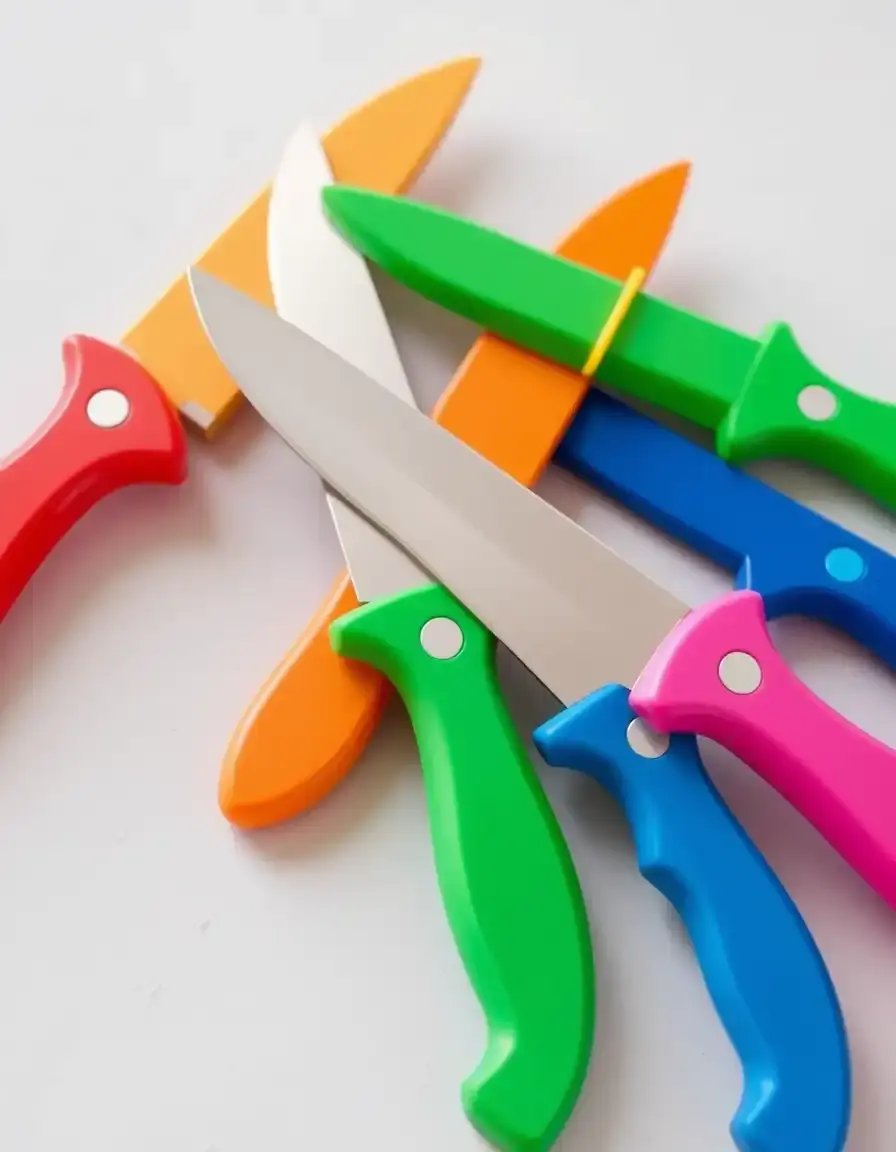 Set di coltelli giocattolo colorati in plastica per bambini con bordi sicuri