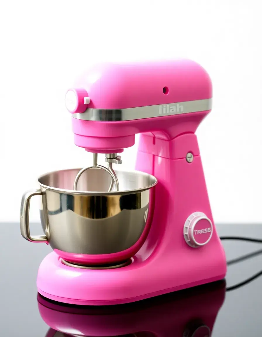 Mixer giocattolo a batteria rosa con ciotole per cucina bambini