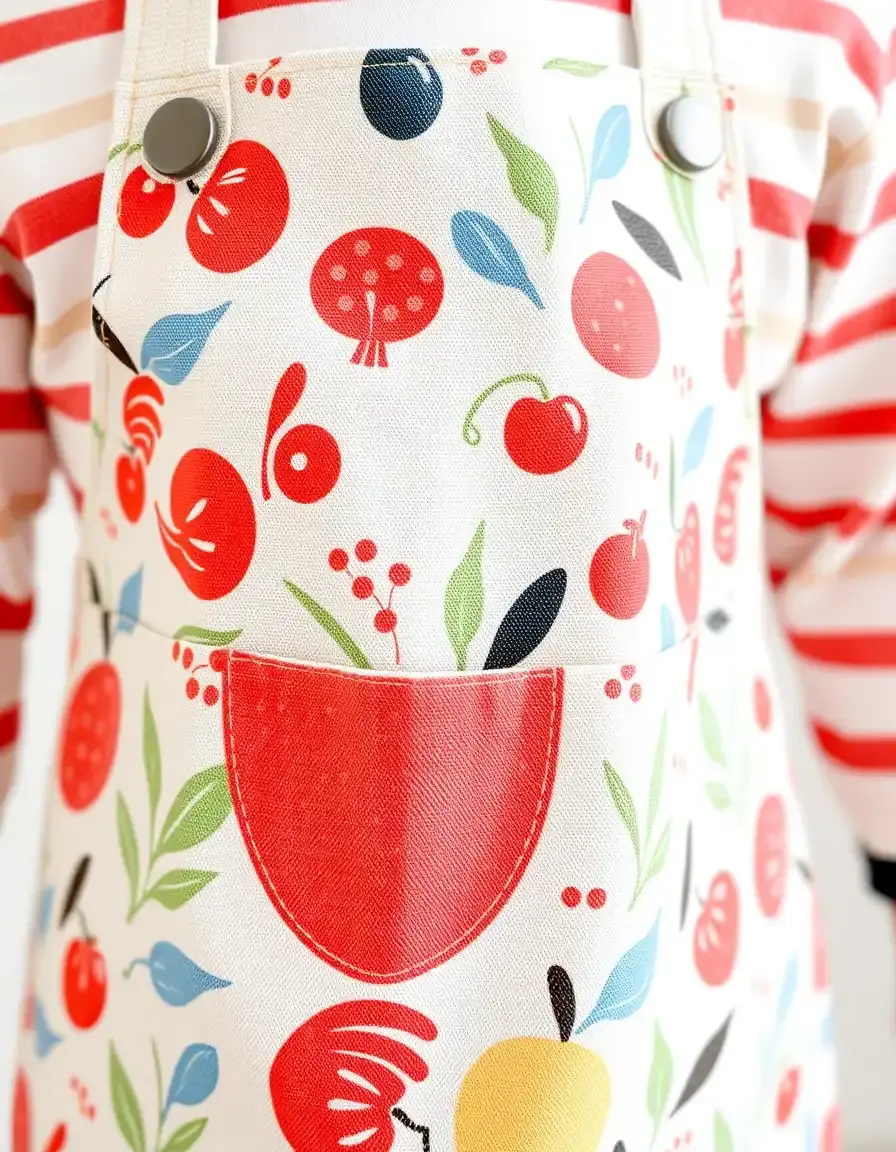 Grembiule da cucina per bambini in cotone con fantasie colorate