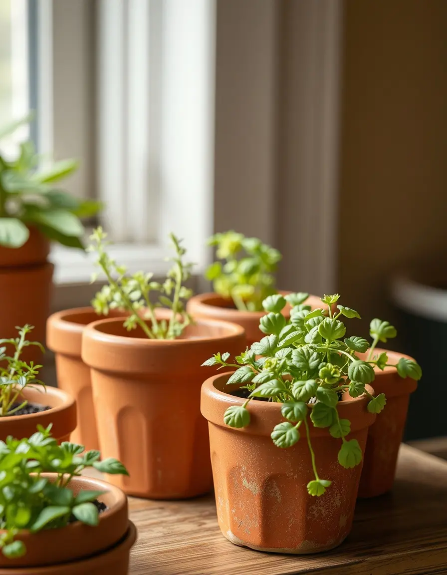 Vasetti in ceramica per erbe aromatiche cucina formello