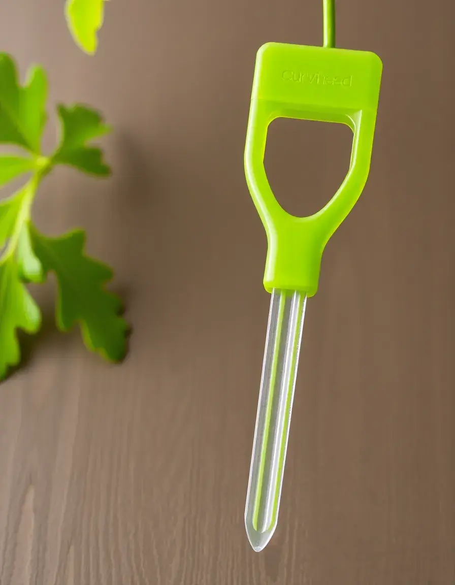 Strumento verde per staccare le foglie di curry dallo stelo rapidamente
