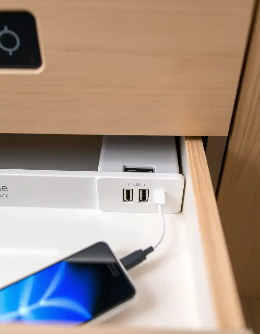 Stazione di ricarica USB inserita nel cassetto cucina