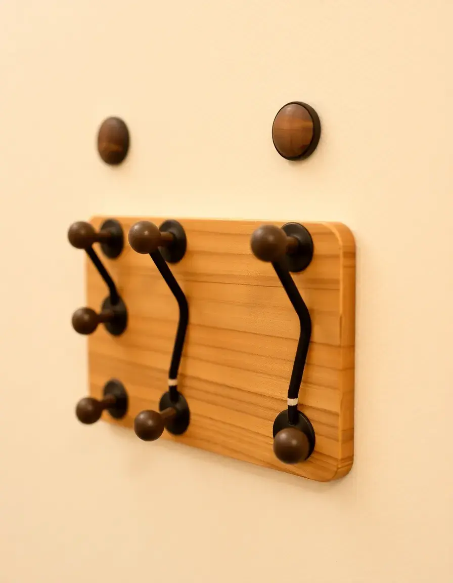 Hook Rack Wall in legno con pioli per grembiuli e strofinacci